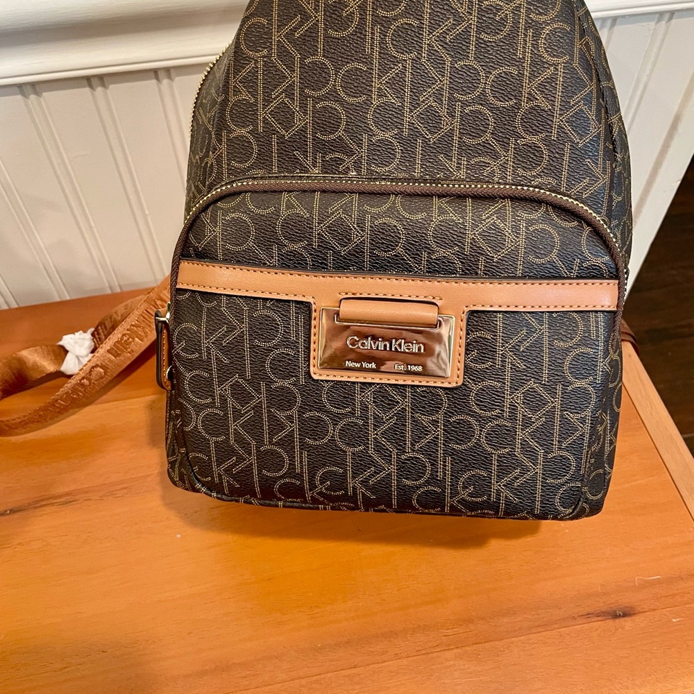 Calvin Klein small backpack brown NEW